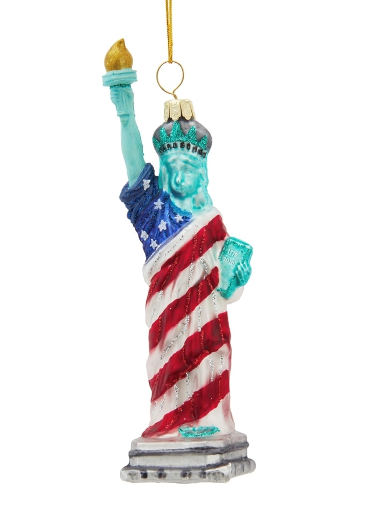 America 250th Statue Of Liberty Glass Ornament