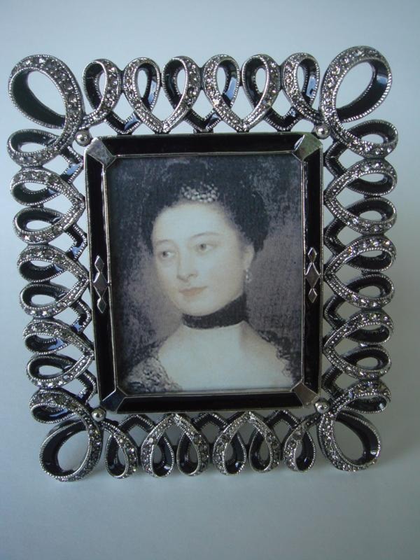 Black and Silver  Crystal Studded Frame