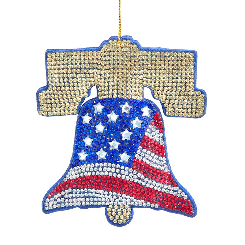 Bedazzled Collection rhinestone Liberty Bell ornament, America 250th 1776-2026
